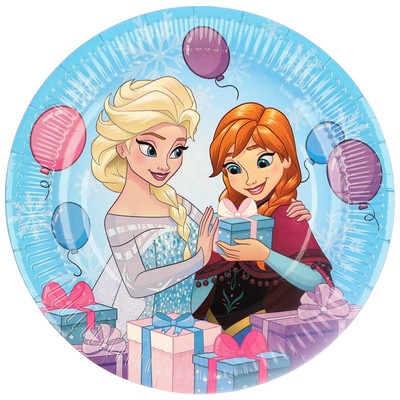 Тарелка бумажная "Эльза и Анна", 23 см, Холодное сердце