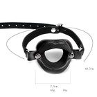 Кляп-рамка БДСМ в форме губ, ПВХ, экокожа, черный 5×4.5 см - Фото 2