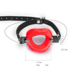 Кляп-рамка БДСМ в форме губ, ПВХ, экокожа, красный 5×4.5 см - Фото 2