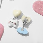 Серьги-клипсы детские «Выбражулька» животные, кошечка, бело-голубые - Фото 3
