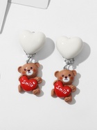 Серьги-клипсы детские «Выбражулька» животные, мишки, бело-коричневые (комплект 3 шт) - фото 51773243