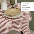 Скатерть Этель "Полосы", цв. красный, 76х76 см, 100% хл - фото 25389964