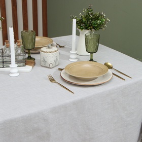 Скатерть «Этель», серая, 152×213 см, 100% хлопок