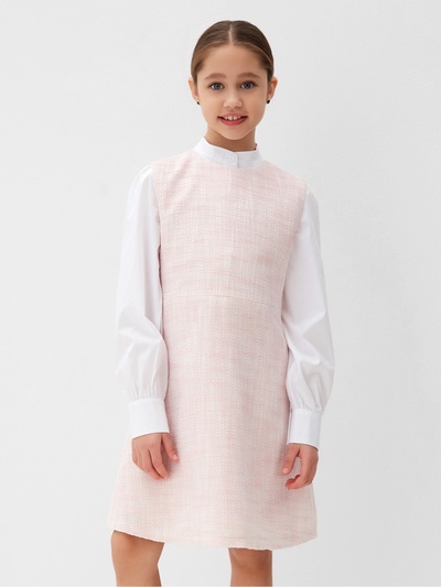 Платье нарядное для девочки MINAKU: PartyDress, прямое, розовое, рост 140-146 см