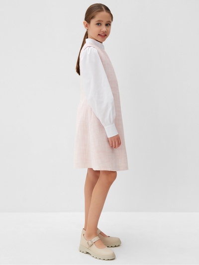 Платье нарядное для девочки MINAKU: PartyDress, прямое, розовое, рост 140-146 см