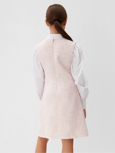 Платье нарядное для девочки MINAKU: PartyDress, прямое, розовое, рост 140-146 см