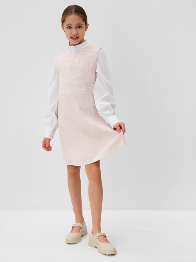 Платье нарядное для девочки MINAKU: PartyDress, прямое, розовое, рост 140-146 см