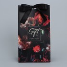 Пакет подарочный с лентой, упаковка, «Ночные цветы», 13 х 23 х 7 см - Фото 3