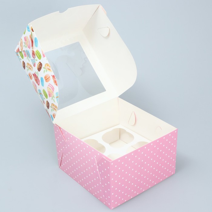 Коробка для капкейка «Сладости», 16 х 16 х 10 см