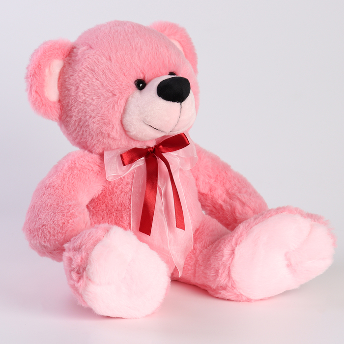 Мягкая игрушка "Медведь" с бантом, 40 см, цвет розовый