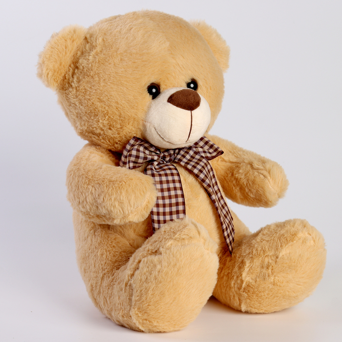 Мягкая игрушка "Медведь" с бантом, 30 см, цвет бежевый