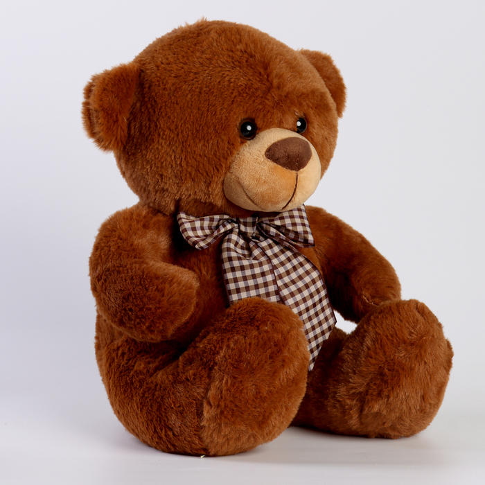 Мягкая игрушка "Медведь" с бантом, 30 см, цвет коричневый