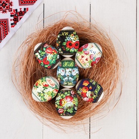 Пасхальные термонаклейки для 7 яиц «Жостово»