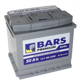 Аккумуляторная батарея BARS Premium 50 Ач, 6СТ-50.0 VL, обратная полярность 10262468