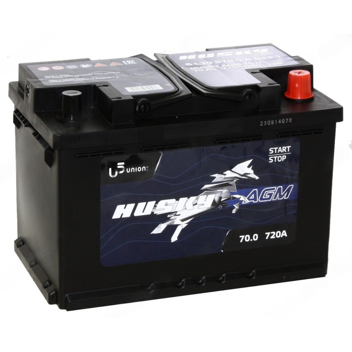 Автомобильный аккумулятор Husky AGM 70 Ач, обратная полярность - Фото 1