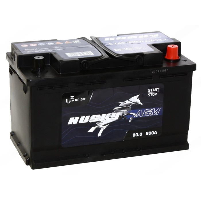 Автомобильный аккумулятор Husky AGM 80 Ач, обратная полярность - Фото 1