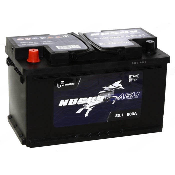 Автомобильный аккумулятор Husky AGM 80 Ач, прямая полярность - Фото 1