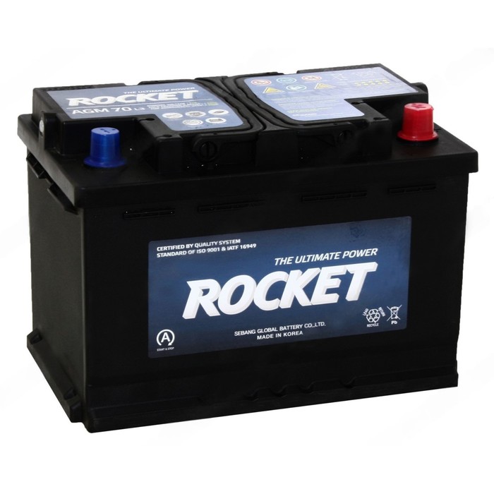 Автомобильный аккумулятор Rocket AGM L3 70 Ач, обратная полярность - Фото 1