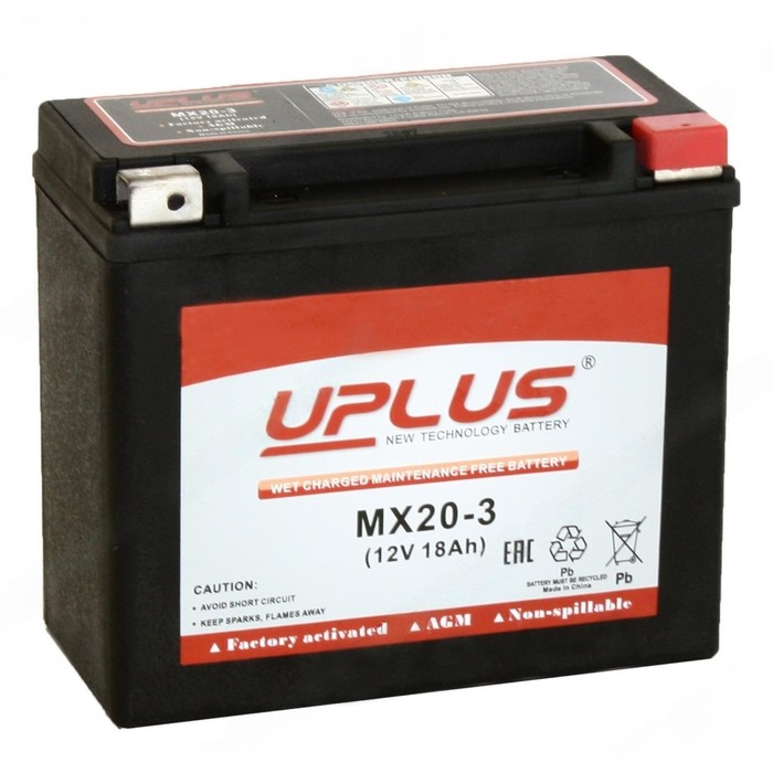 Аккумуляторная батарея UPLUS Power Sport 18 Ач, обратная полярность - Фото 1