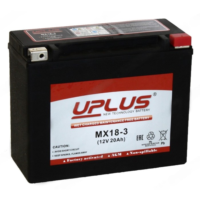 Аккумуляторная батарея UPLUS Power Sport 20 Ач, обратная полярность - Фото 1