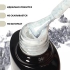 Гель лак для ногтей, молочный, с поталью, трехфазный, 8 мл, LED/UV, белый, серебристый (01) - Фото 3