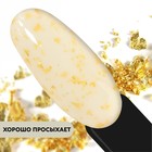 Гель лак для ногтей, молочный, с поталью, трехфазный, 8 мл, LED/UV, белый, золотистый (02) - Фото 4