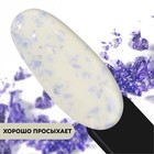 Гель лак для ногтей, молочный, с поталью, трехфазный, 8 мл, LED/UV, белый, сиреневый (04) - Фото 4