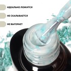 Гель лак для ногтей, молочный, с поталью, трехфазный, 8 мл, LED/UV, белый, голубой (07) - Фото 3