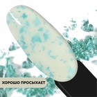 Гель лак для ногтей, молочный, с поталью, трехфазный, 8 мл, LED/UV, белый, голубой (07) - Фото 4