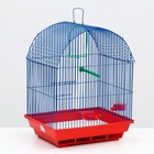 Клетка для птиц большая, полукруглая, поилка,  жердочка, качель, 35 х 28 х 45 см микс цветов 1065755