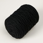 Шнур для вязания  80% хлопок, 20% полиэстер крученый 3 мм,185г/45м,11-черный - Фото 2