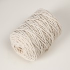 Шнур для вязания 80% хлопок, 20% полиэстер крученый 3 мм,185г/45м,02-молочный - фото 9741002