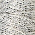 Шнур для вязания 100% полиэфир с люрексом 1 мм цилиндр, 75±10г, 200м, 02-молочный+серебро - Фото 3