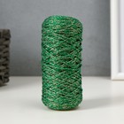 Шнур для вязания 100% полиэфир с люрексом 1 мм цилиндр, 75±10гр, 200м, 25- зеленый+золото - фото 23510481