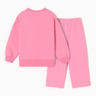 Комплект для девочек (свитшот, брюки), цвет розовый, рост 110 см - Фото 6