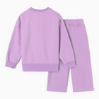 Комплект для девочек (свитшот, брюки), цвет фиолетовый, рост 116 см - фото 23523236