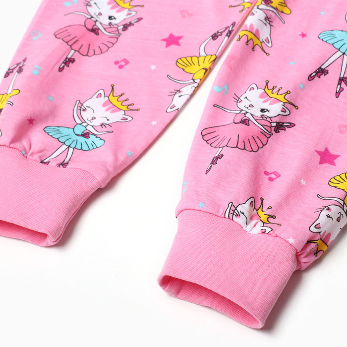 Пижама для девочек, цвет розовый, рост 110 см - фото 1928430753