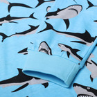 Пижама для мальчиков, цвет голубой/акулы, рост 134 см - Фото 3