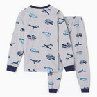 Пижама для мальчиков, цвет серый/самолеты, рост 128 см - Фото 6