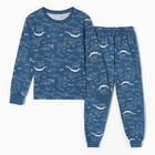 Пижама для мальчиков, цвет джинс, рост 128 см - фото 9979852