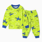 Пижама для мальчиков, цвет зелёный/самолетики, рост 92 см - фото 8454353