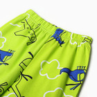 Пижама для мальчиков, цвет зелёный/самолетики, рост 98 см - Фото 4