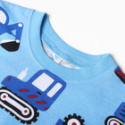 Пижама для мальчиков, цвет голубой/трактор, рост 92 см - Фото 2