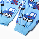 Пижама для мальчиков, цвет голубой/трактор, рост 104 см - фото 23529901