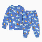 Пижама для мальчиков, цвет синий/акулы, рост 92 см - Фото 6