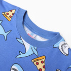 Пижама для мальчиков, цвет синий/акулы, рост 104 см - Фото 2