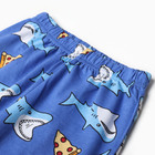 Пижама для мальчиков, цвет синий/акулы, рост 104 см - Фото 4