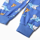 Пижама для мальчиков, цвет синий/акулы, рост 104 см - Фото 5