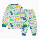 Пижама для мальчиков, цвет серый/дино, рост 116 см - фото 23529939