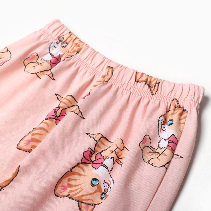 Пижама для девочек, цвет персиковый, рост 98 см - фото 1926952915